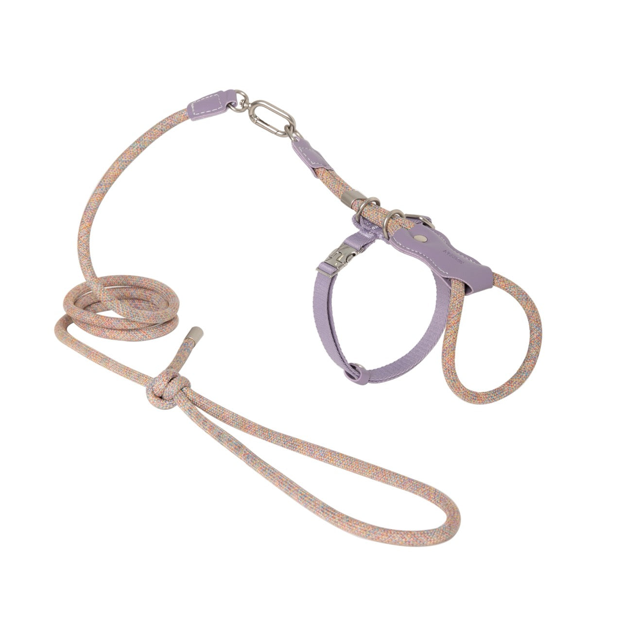 Leather round rope cat chest and back traction set