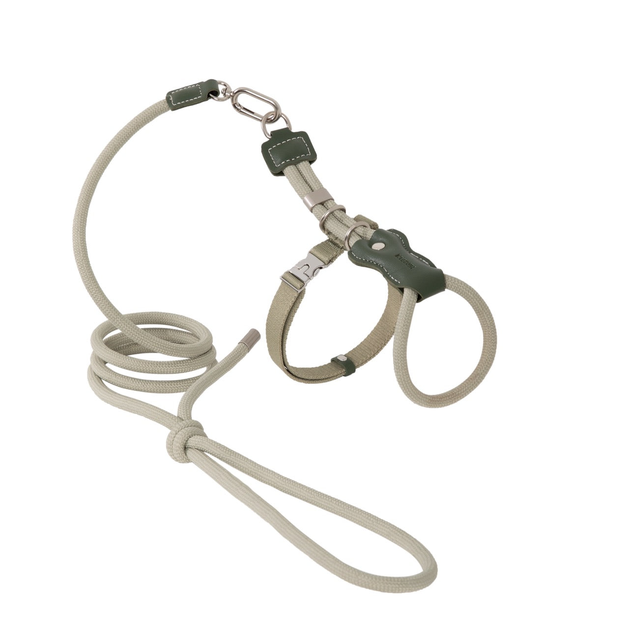 Leather round rope cat chest and back traction set