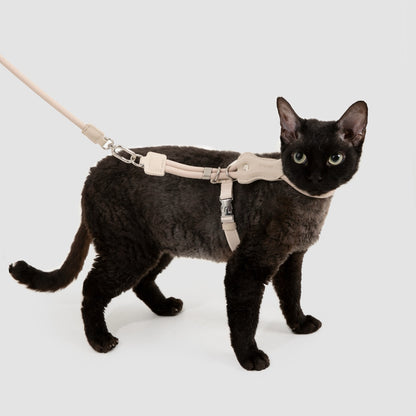 Leather round rope cat chest and back traction set