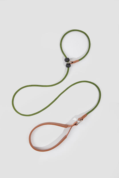 Leather Handle P-Rope Leash for Dogs