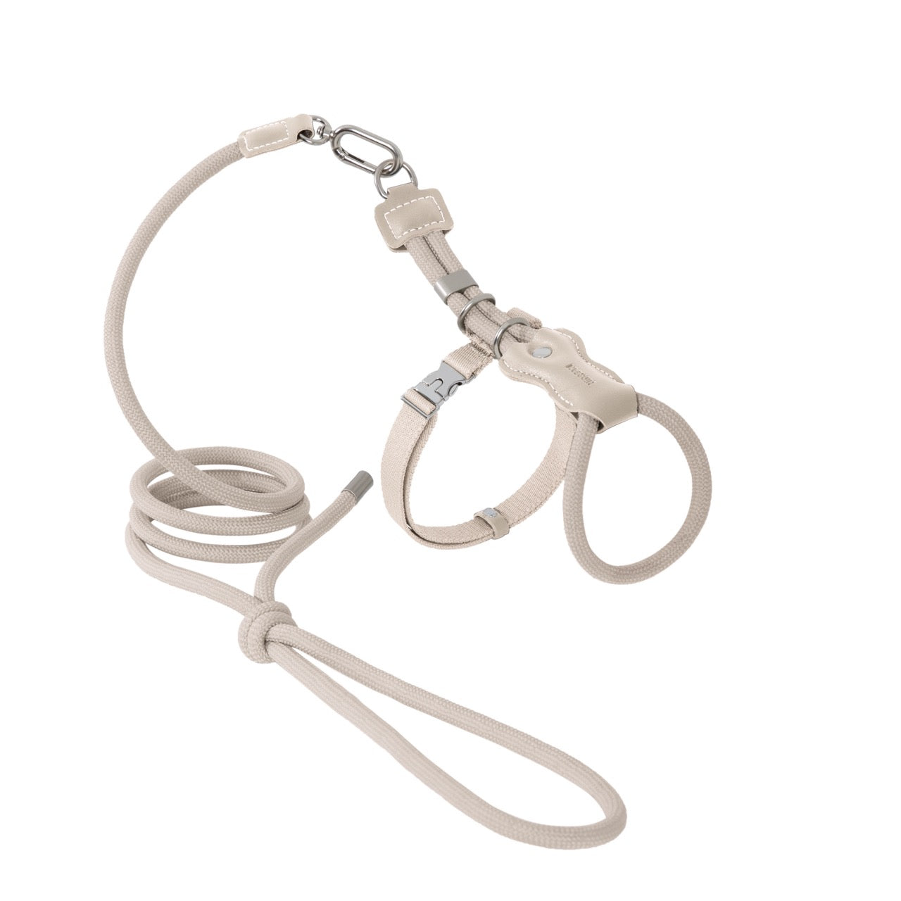 Leather round rope cat chest and back traction set